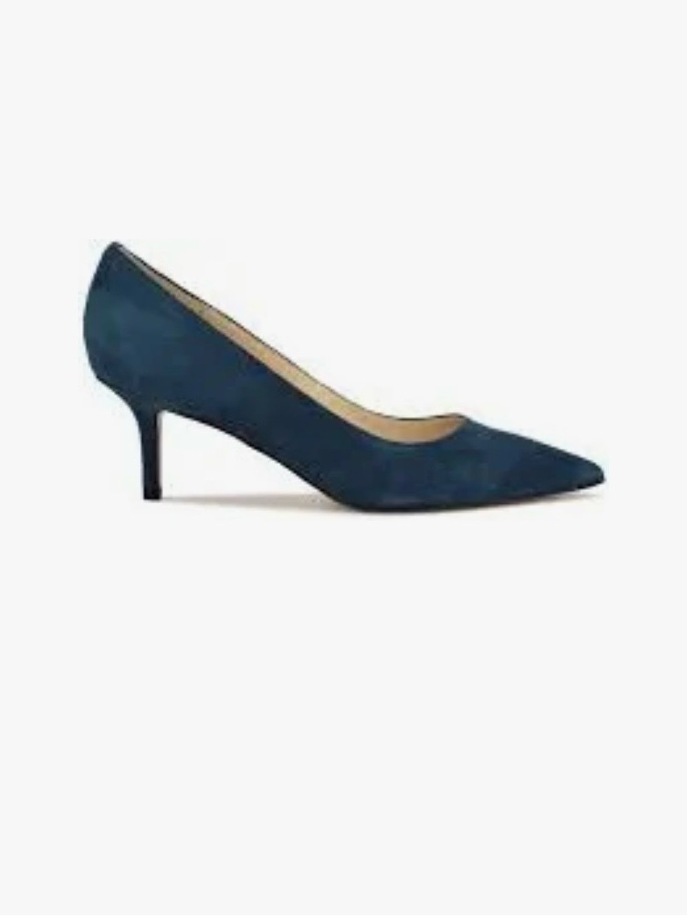 Nine West Navy Pointed Toe Kitten Heel Pump